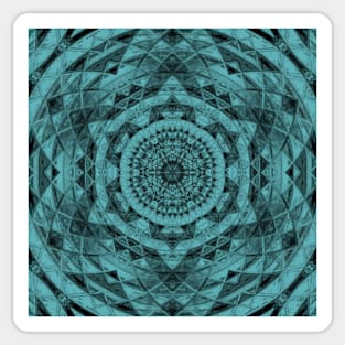 Teal Medallion Mandala Design Sticker